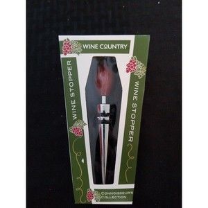 Wine Country Connoisseur's Collection Wooden Bottle Stopper Wine Wood Cork NIB